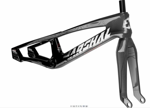 CUADRO Y HORQUILLA CARBONO MARSHAL SR71-BLACKBIRD NEGRO CARBONO