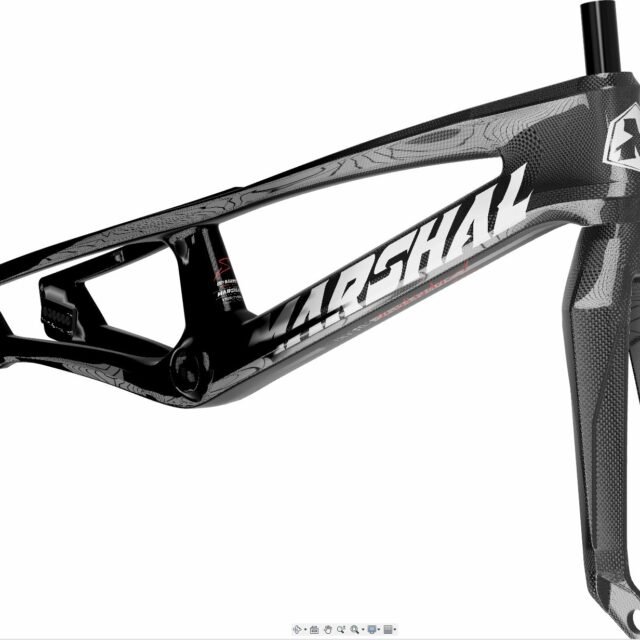 CUADRO Y HORQUILLA CARBONO MARSHAL SR71-BLACKBIRD NEGRO CARBONO