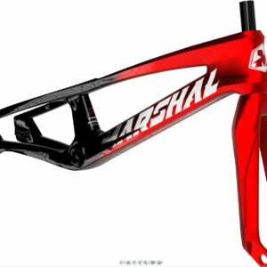 CUADRO Y HORQUILLA CARBONO MARSHAL SR71-BLACKBIRD NEGRO ROJO