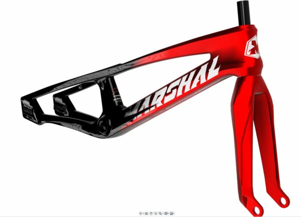 CUADRO Y HORQUILLA CARBONO MARSHAL SR71-BLACKBIRD NEGRO ROJO