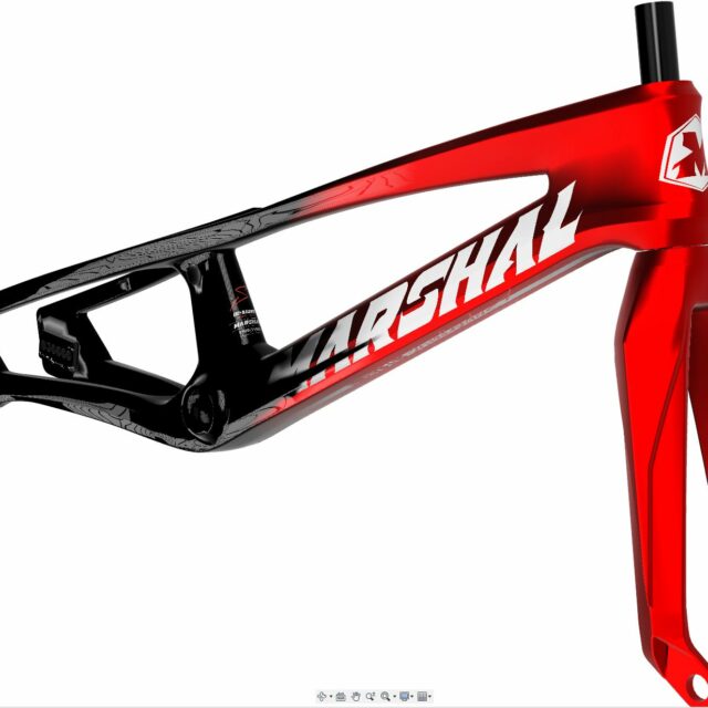 CUADRO Y HORQUILLA CARBONO MARSHAL SR71-BLACKBIRD NEGRO ROJO