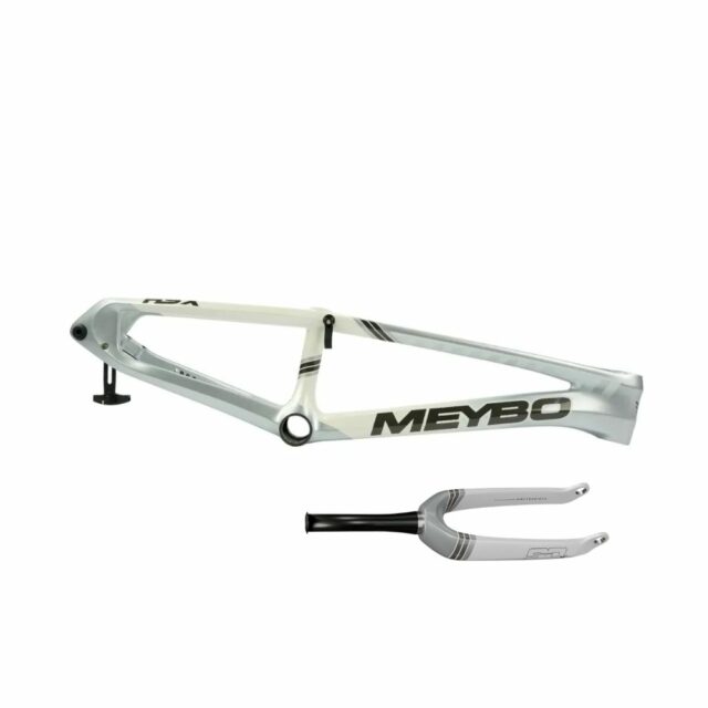 KIT CUADRO Y HORQUILLA BMX RACE CARBONO MEYBO HSX G2.4 BLANCO/GRIS