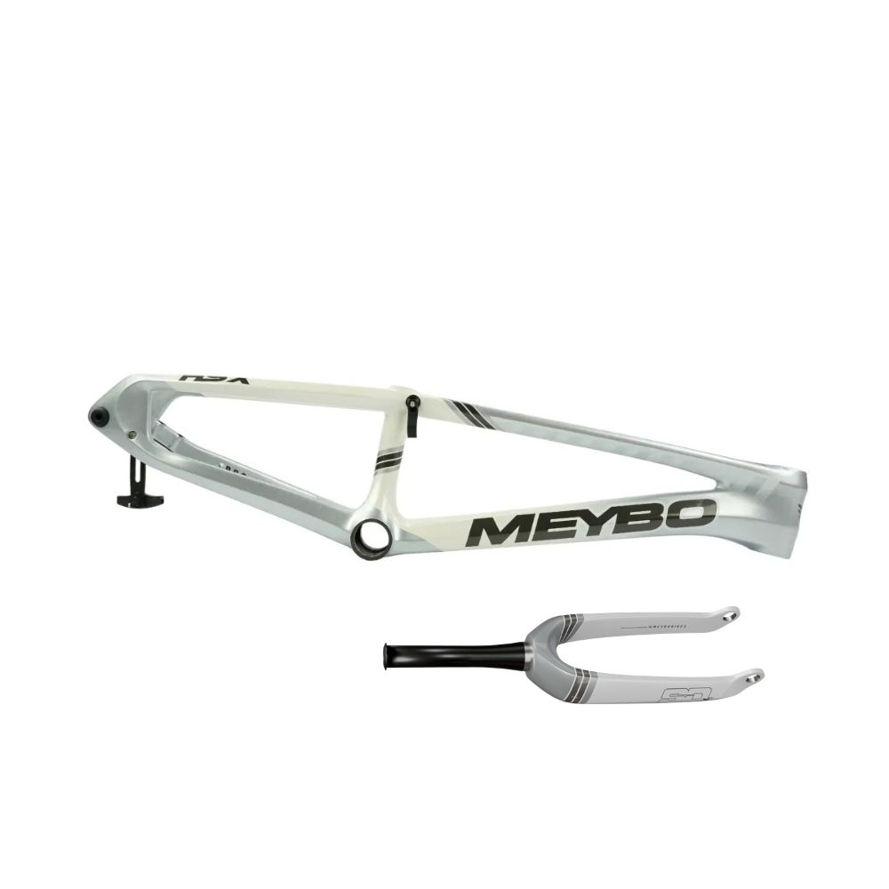 KIT CUADRO Y HORQUILLA BMX RACE CARBONO MEYBO HSX G2.4 BLANCO/GRIS