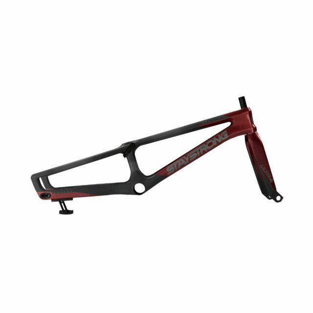CUADRO Y HORQUILLA CARBONO BMX STAY STRONG C.1  BURDEOS/NEGRO MATE
