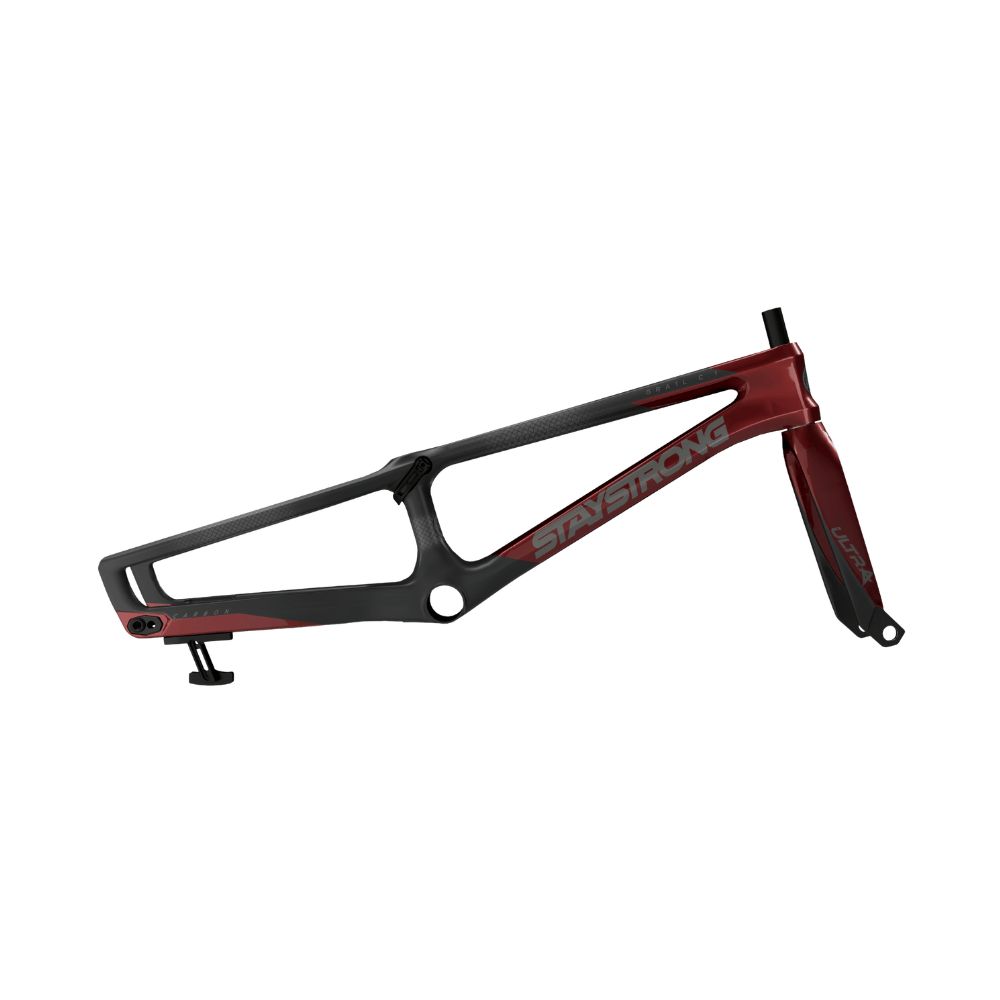 CUADRO Y HORQUILLA CARBONO BMX STAY STRONG C.1 BURDEOS/NEGRO MATE
